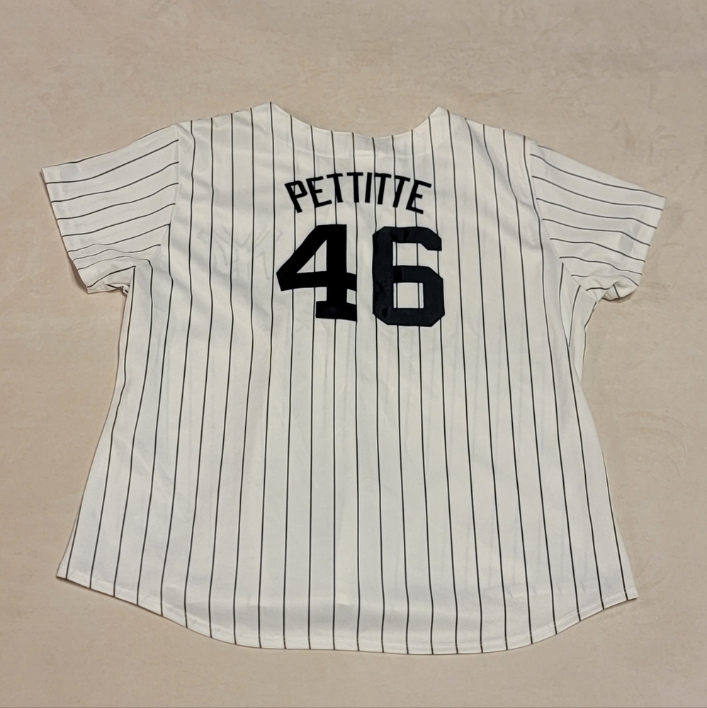 NY Yankees MLB Baseball Jersey Andy Pettitte 46 Majestic pinstripe